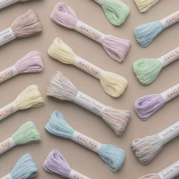 Olympus, Sashiko Awai-iro ، خيط ساشيكو ألوان الباستيل ياباني ٦ فتلات