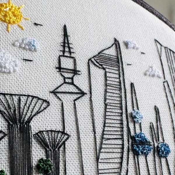 Kuwait And Mubrkiya Skyline pattern