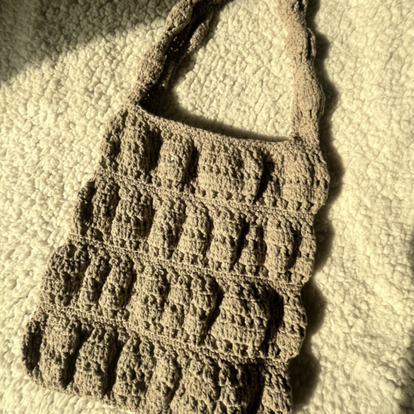 SmileMeStudio Beige Crochet Boho Tote Bag